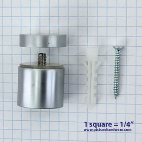 ST03 - Matte Chrome Standoff - 1 1/4 inch Diameter x 1 inch Barrel - Each
