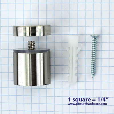 ST06 - Polished Chrome Standoff - 1 1/4 inch Diameter x 1 inch Barrel - Each