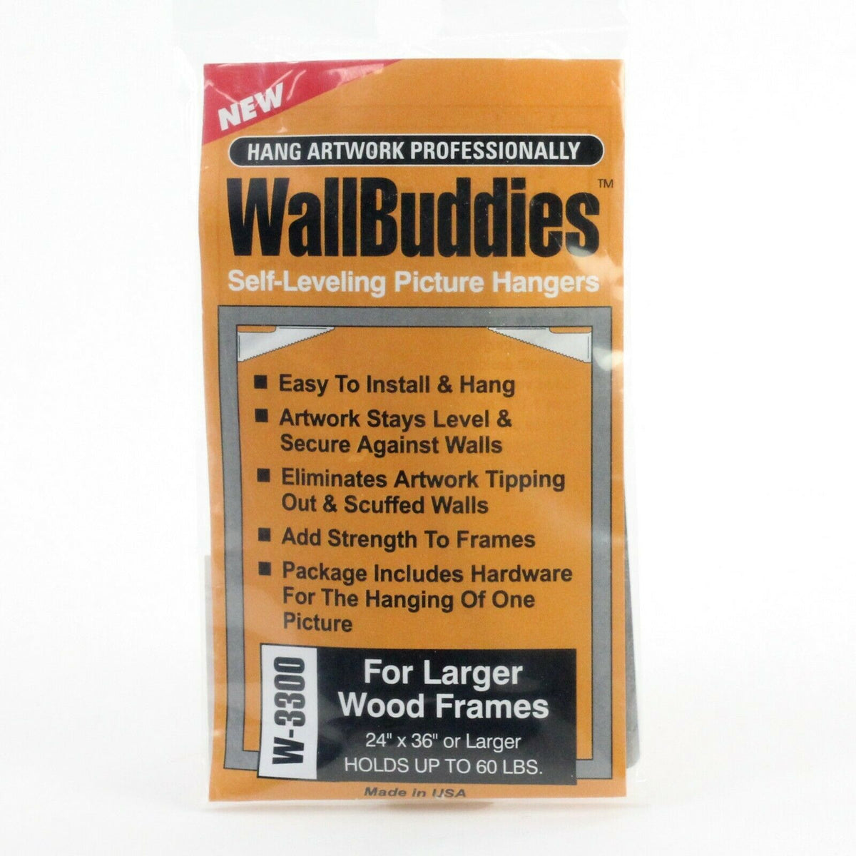 Wall Buddies Hanger for Large Wood Picture Frames Set of 3 Picture